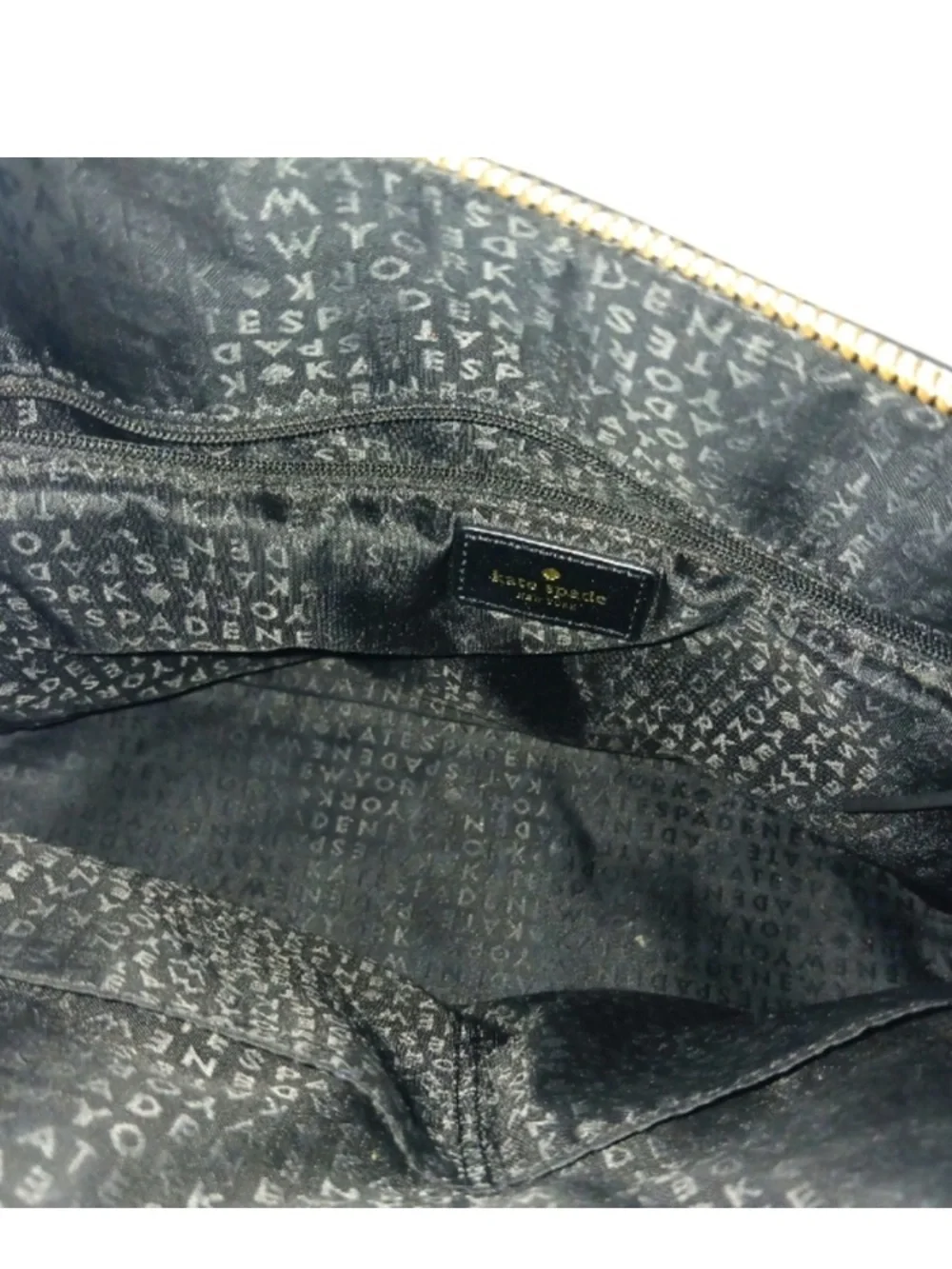 Kate Spade Cream and Black Two-Tone Soft Handbag